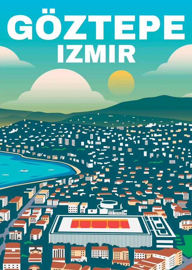 Göztepe - İzmir Seyahat Afişi metal tablo