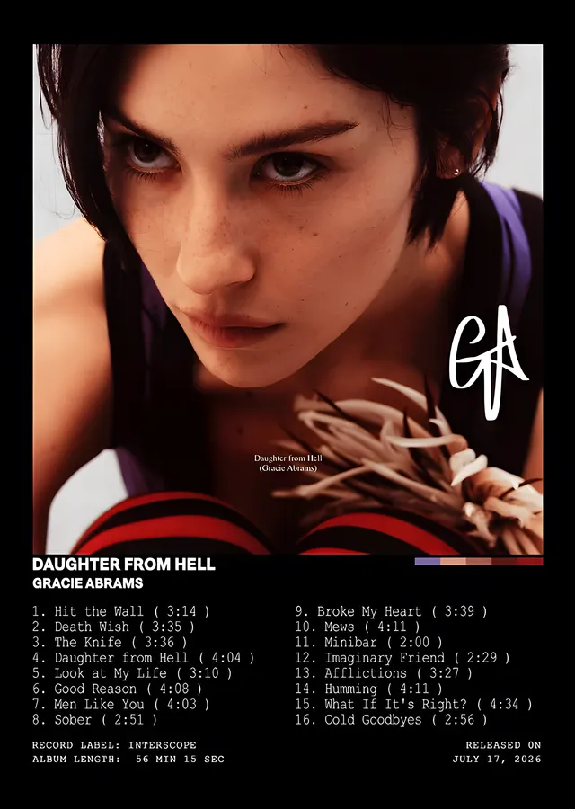 Gracie Abrams - Daughter From Hell metal tablo