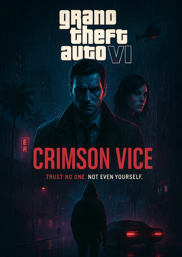 Grand Theft Auto VI - Crimson Vice metal tablo
