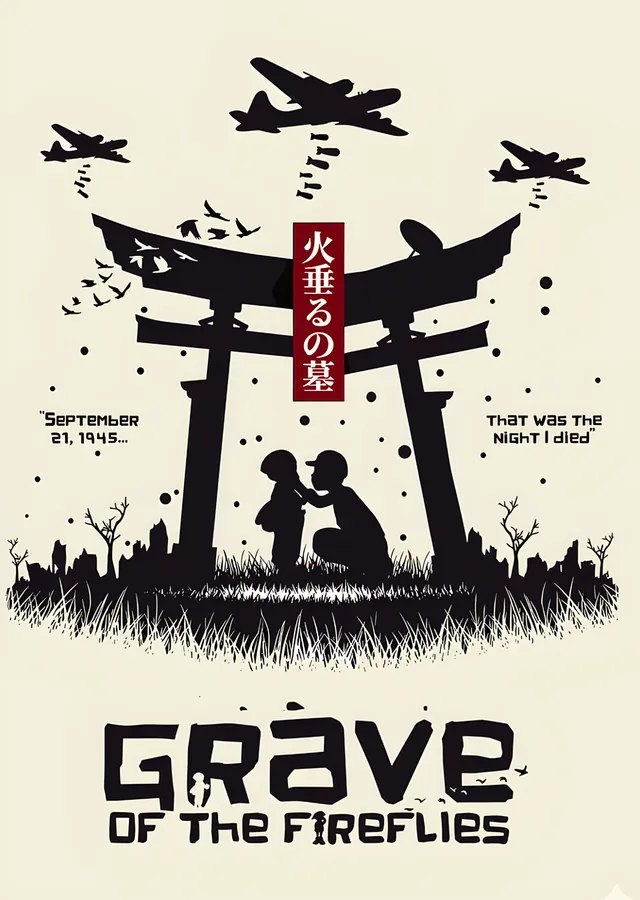 Grave of the Fireflies: Torii Altında İki Kardeş metal tablo