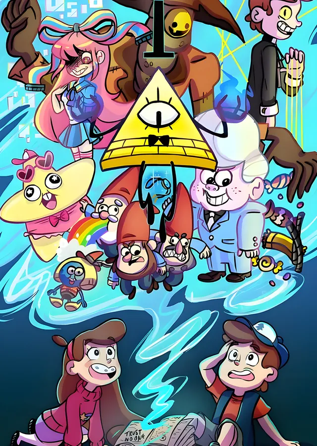Gravity Falls - Karakterler metal tablo