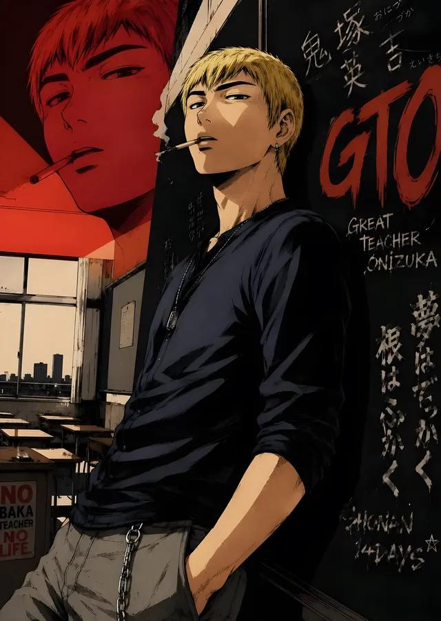 GTO - Onizuka Şehirde metal tablo