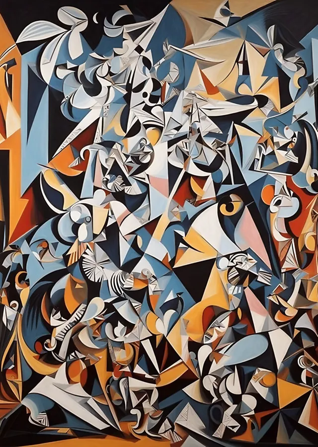 Guernica Fraktal Kompozisyon metal tablo