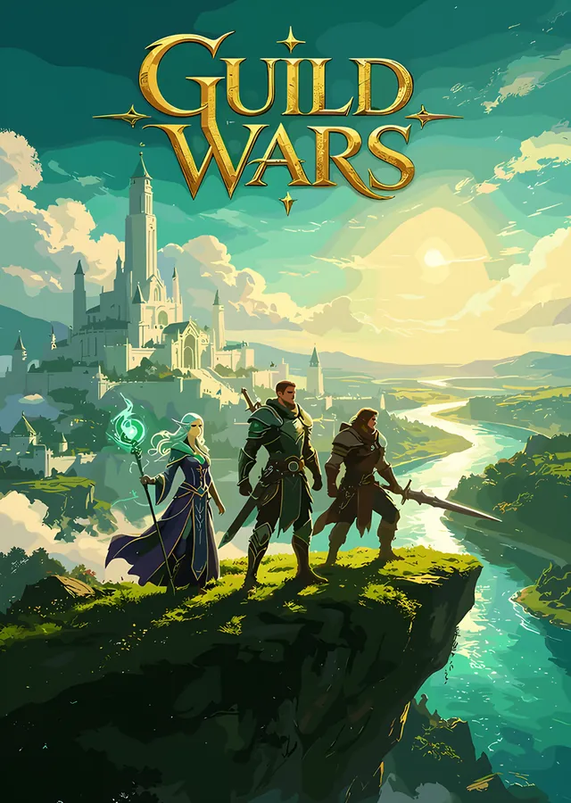 Guild Wars: Vadiye Bakan Üç Maceracı metal tablo
