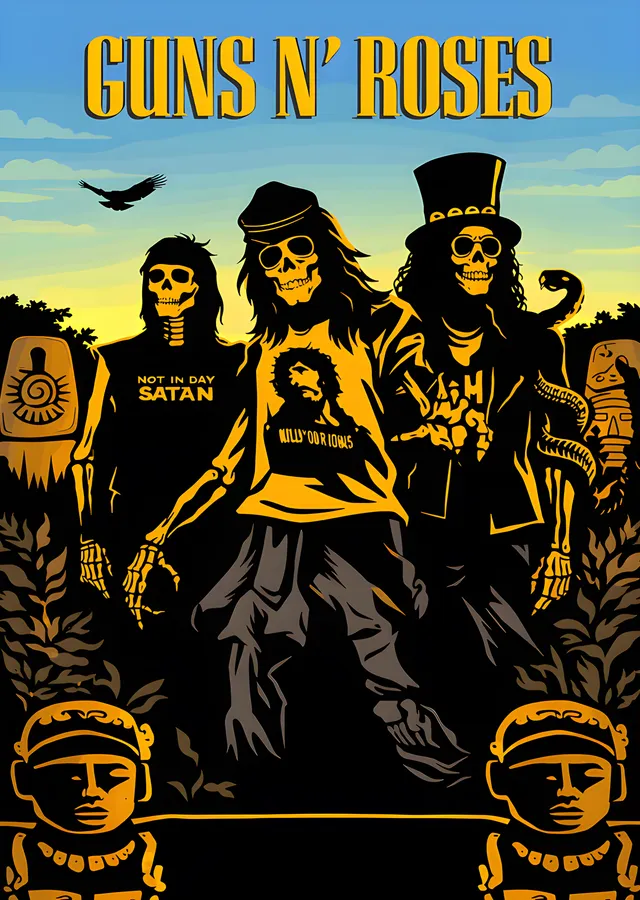 Guns N' Roses - İskelet Kadro metal tablo