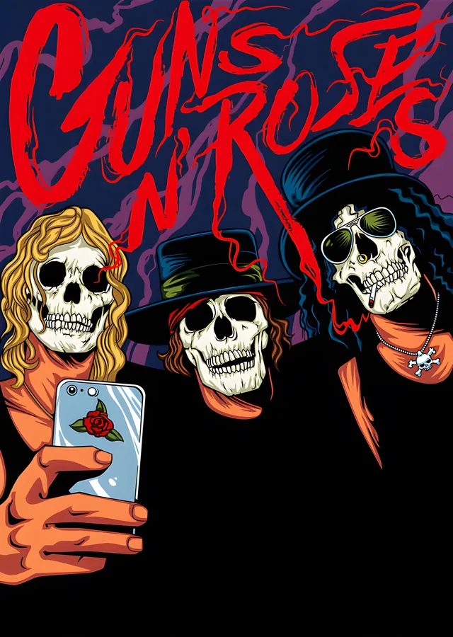 Guns N' Roses - Kurukafa Selfie metal tablo