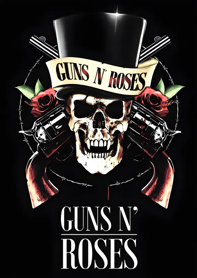 Guns N' Roses - Silindir Şapkalı Kurukafa metal tablo