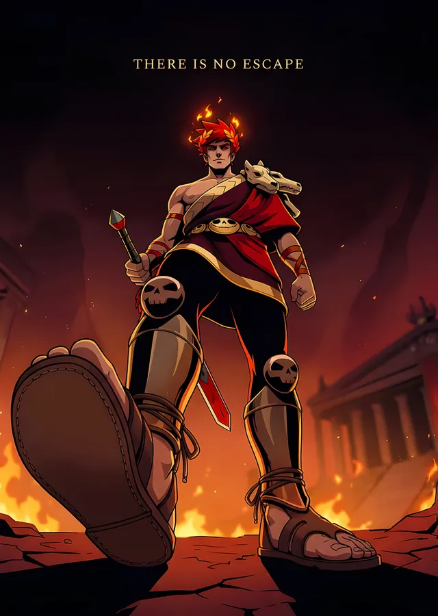 Hades: Alevli Basamakta Zagreus metal tablo
