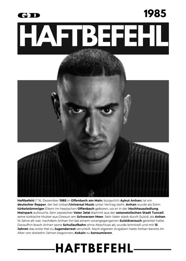 Haftbefehl: 1985 Künye Afişi metal tablo