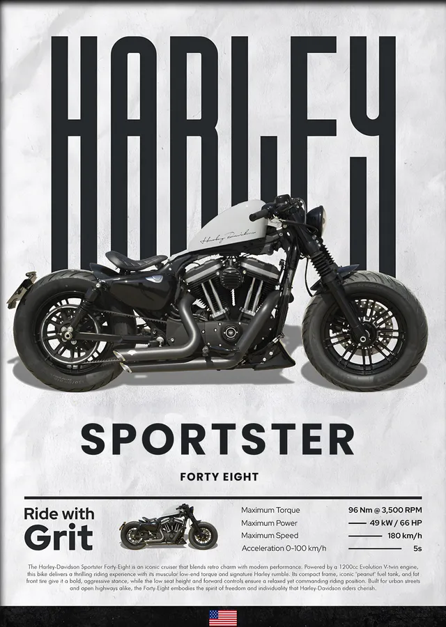 Harley-Davidson Sportster Forty-Eight metal tablo
