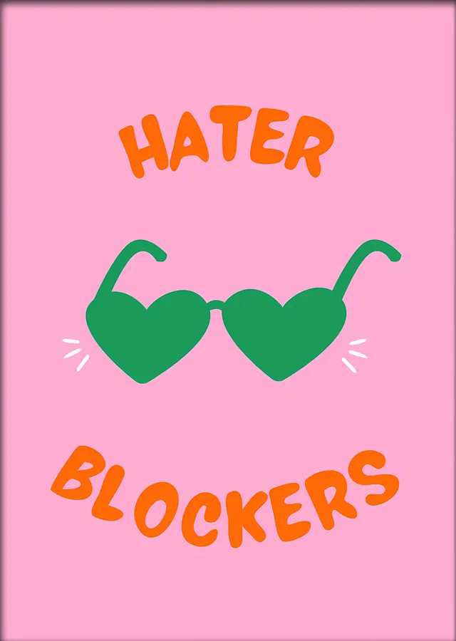 Hater Blockers Kalp Gözlük metal tablo