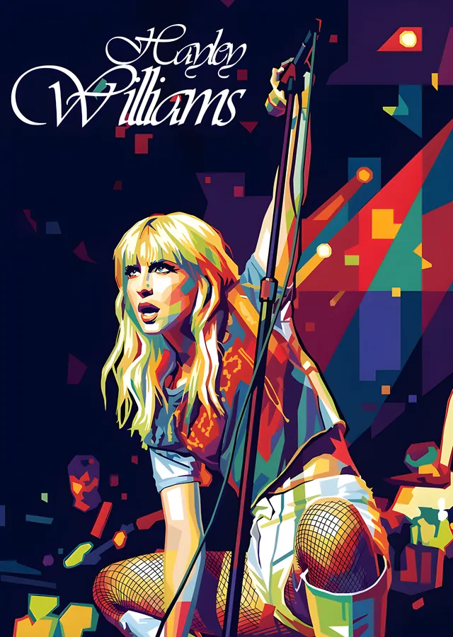 Hayley Williams: Mikrofon Sehpası Pop Art metal tablo