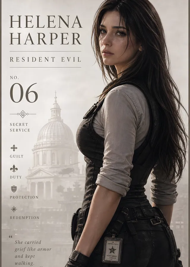 Helena Harper - Resident Evil metal tablo