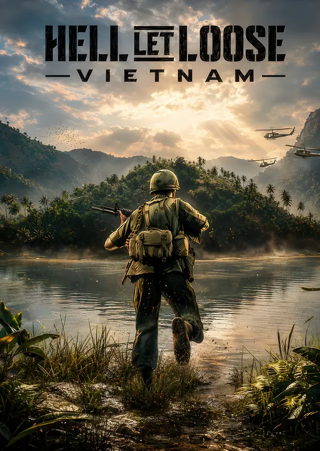 Hell Let Loose Vietnam: Nehirde Yürüyen Asker metal tablo