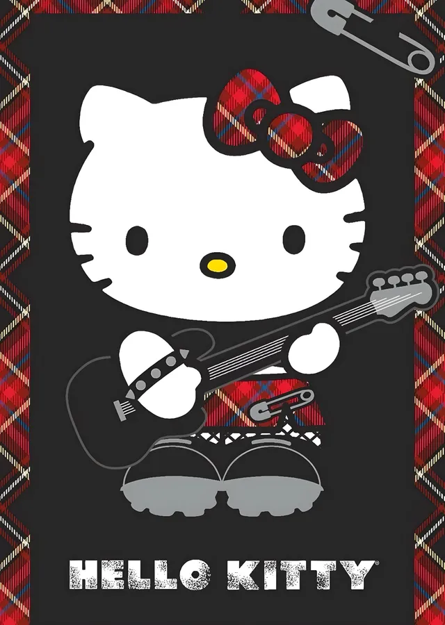 Hello Kitty - Punk Gitar metal tablo