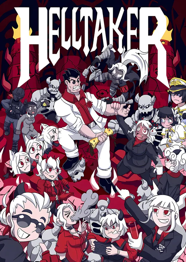 Helltaker: Kırmızı Beyazda Şeytan Kadrosu metal tablo