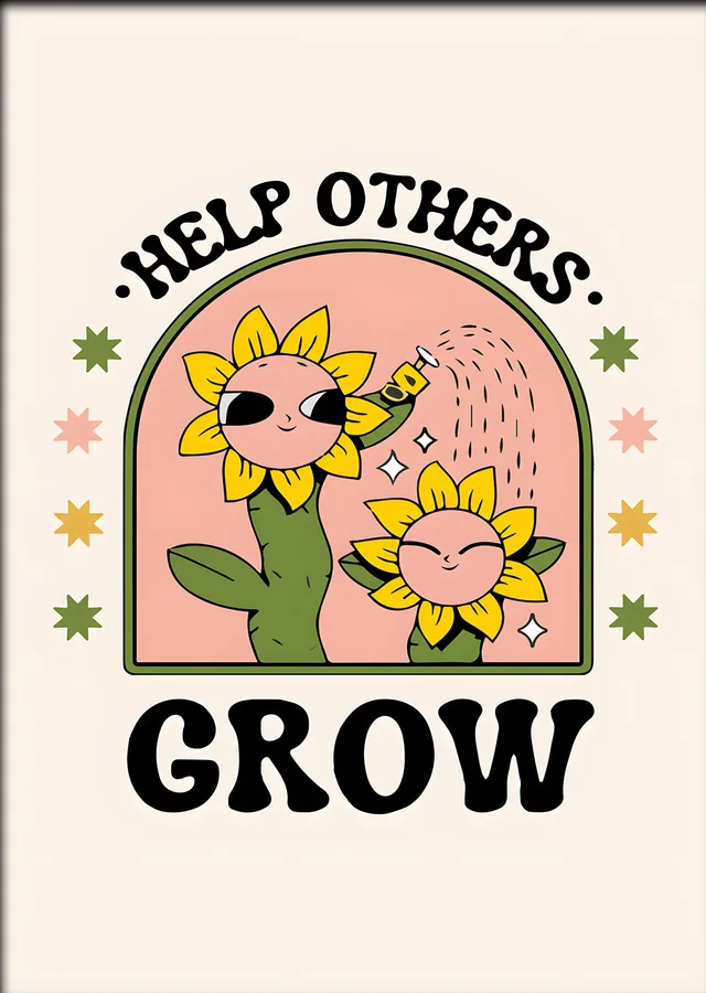Help Others Grow Ayçiçekleri metal tablo