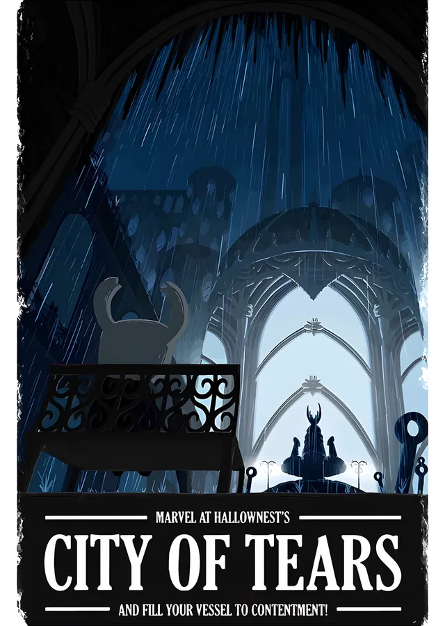 Hollow Knight: Gözyaşları Şehrinde Yağmur metal tablo