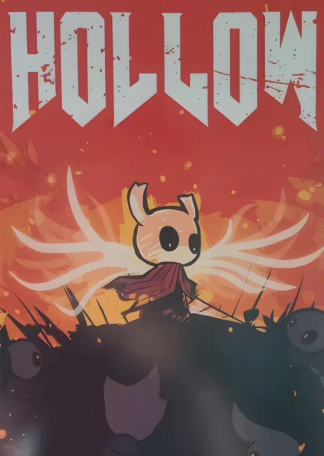 Hollow Knight: Kızıl Zeminde Yükselen Şövalye metal tablo