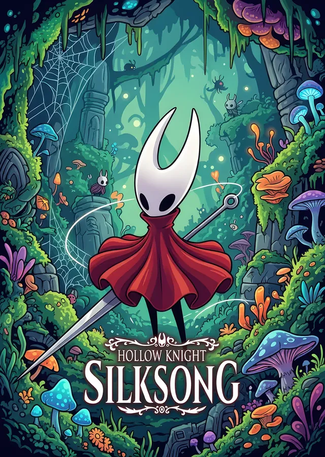 Hollow Knight Silksong: Mantarlı Ormanda Hornet metal tablo