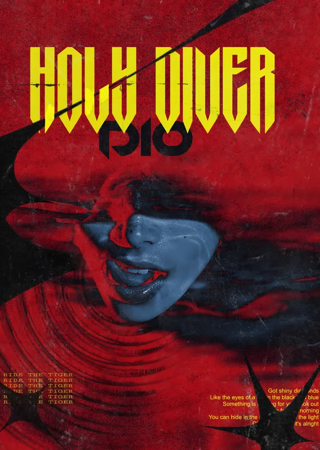 Holy Diver Kırmızı Yorum metal tablo