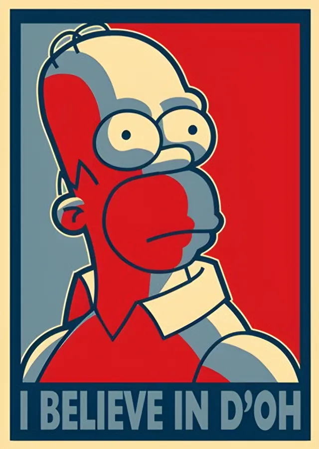 Homer Simpson - I Believe in D'oh metal tablo