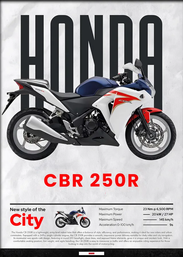 Honda CBR 250R metal tablo