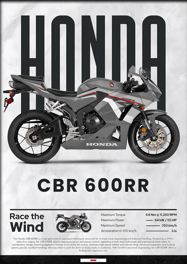 Honda CBR 600RR metal tablo