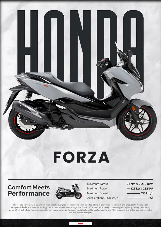 Honda Forza 250 metal tablo