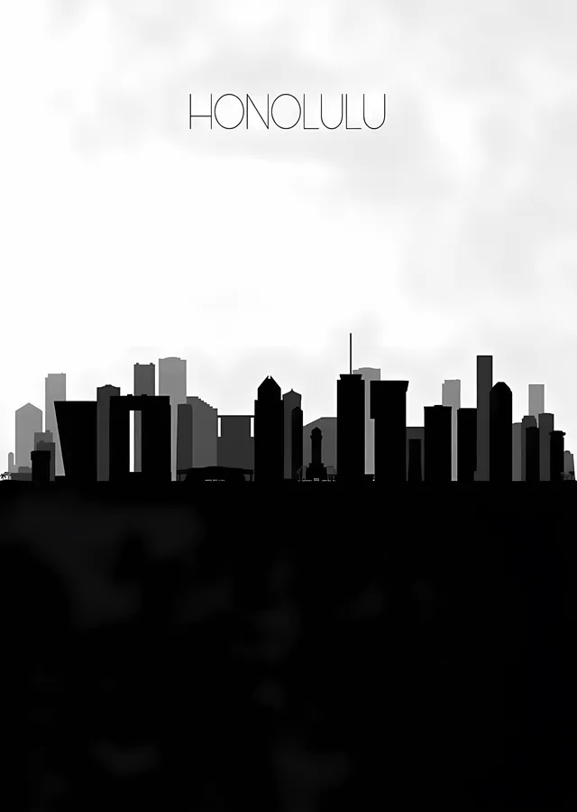 Honolulu Silueti metal tablo