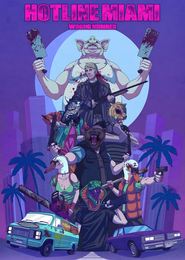 Hotline Miami 2 - Wrong Number metal tablo
