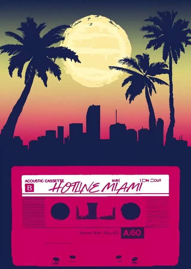 Hotline Miami - Kaset metal tablo