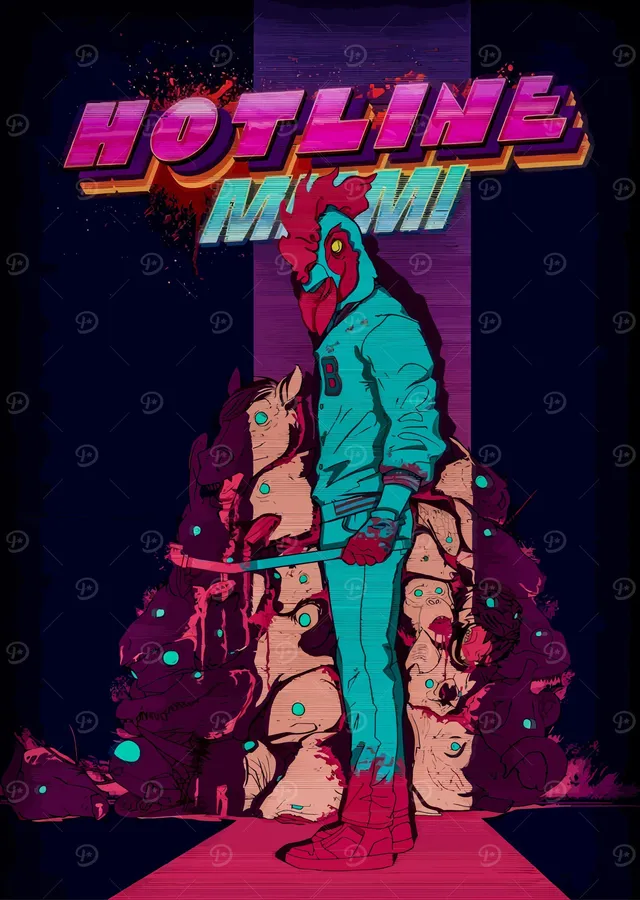 Hotline Miami - Mavi Ceket metal tablo