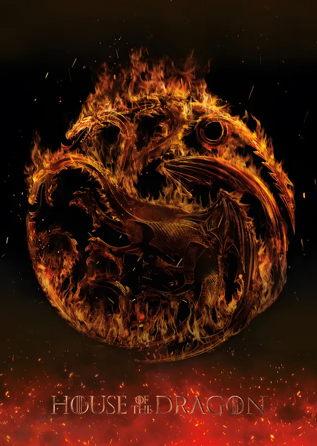 House of the Dragon: Alevden Targaryen Arması metal tablo