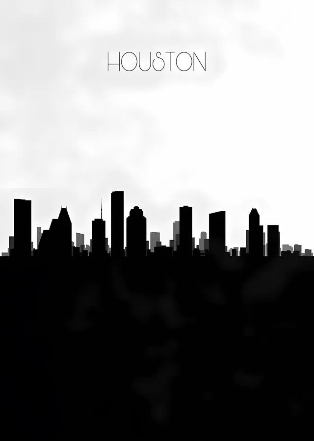 Houston Silueti metal tablo