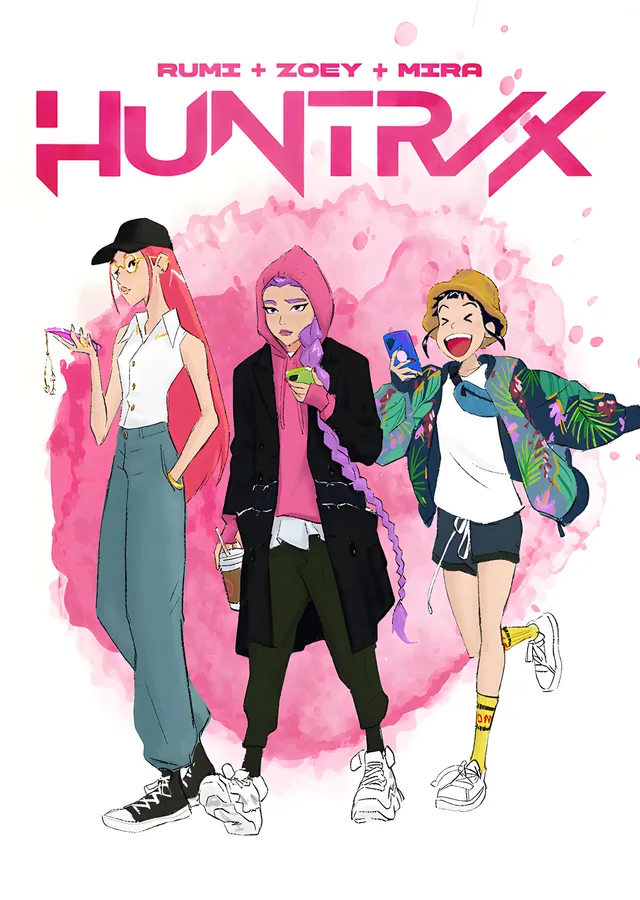 Huntrix - Rumi, Zoey ve Mira metal tablo