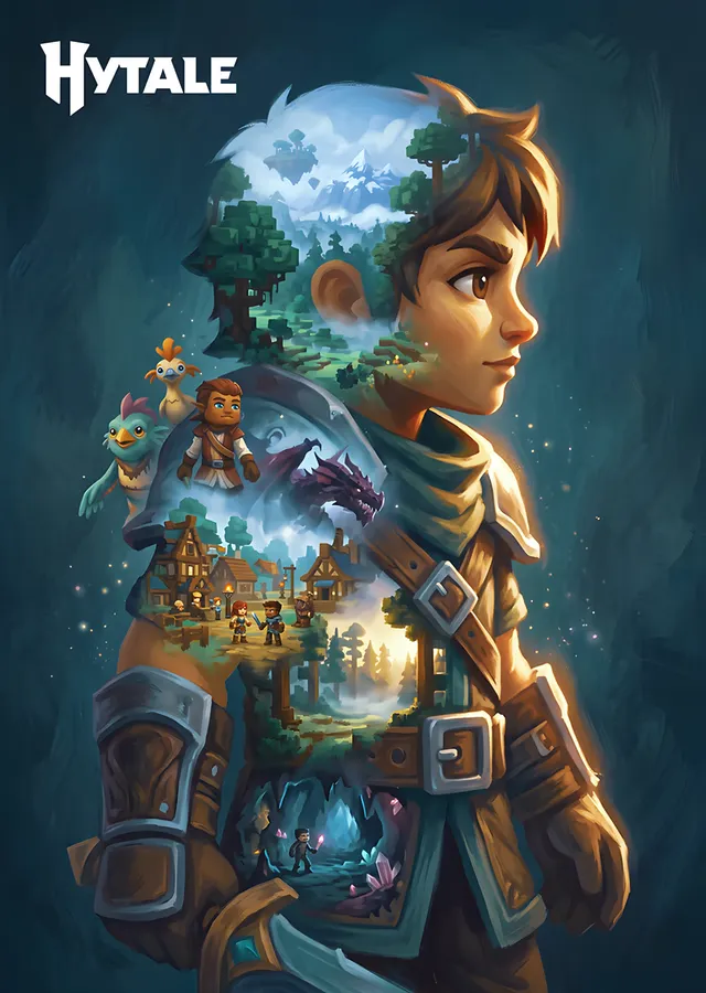 Hytale: Profilin İçinde Voksel Dünyası metal tablo