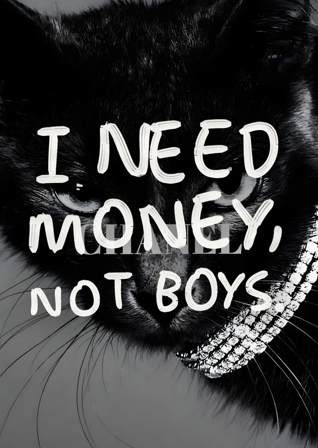 I Need Money, Not Boys metal tablo
