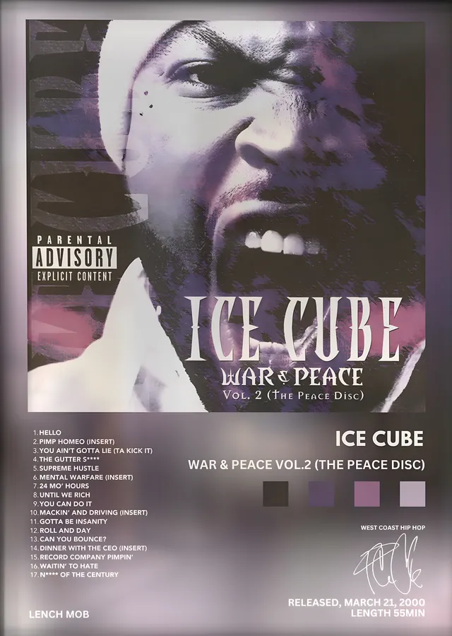 Ice Cube: War & Peace Vol. 2 metal tablo