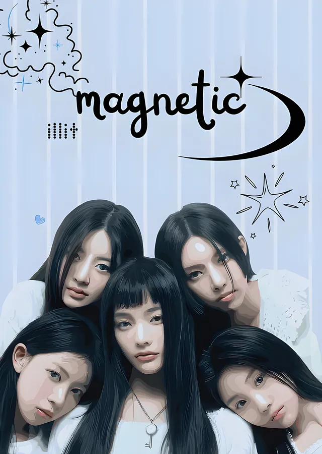 ILLIT: Magnetic Konsept Afişi metal tablo