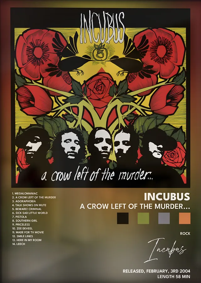Incubus: A Crow Left of the Murder metal tablo