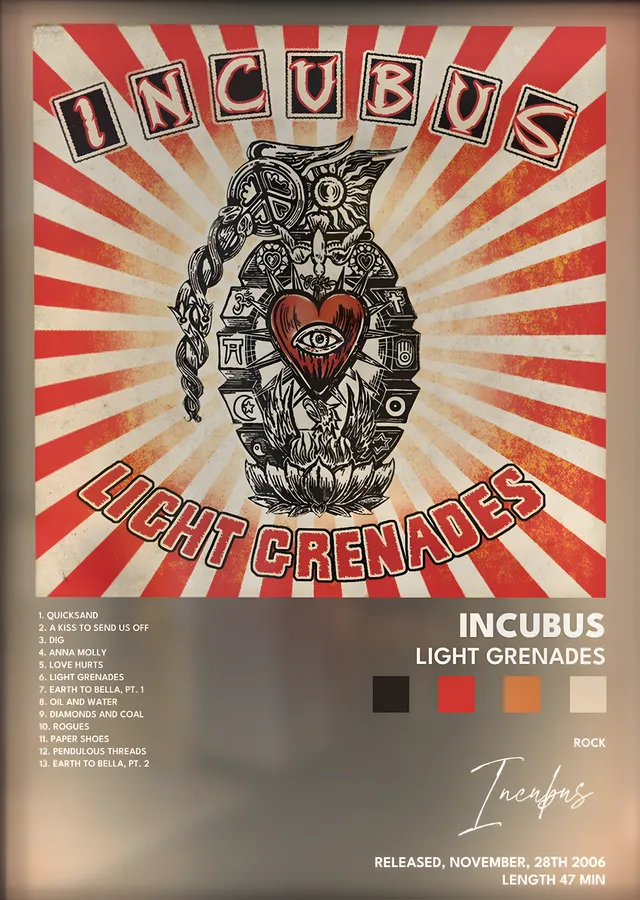 Incubus: Light Grenades metal tablo