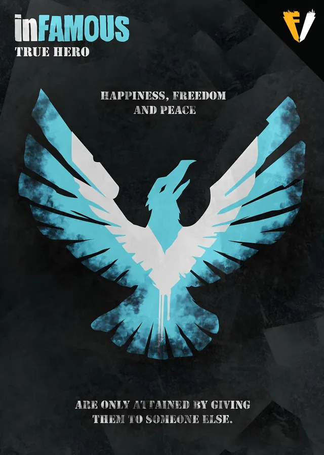 inFAMOUS: True Hero Anka Amblemi metal tablo