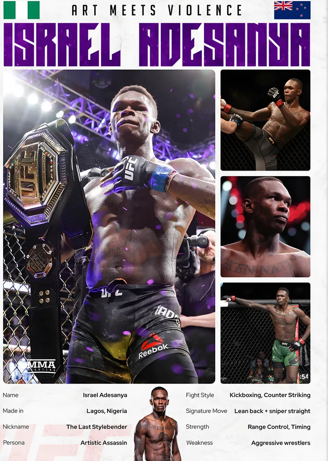 Israel Adesanya The Last Stylebender metal tablo