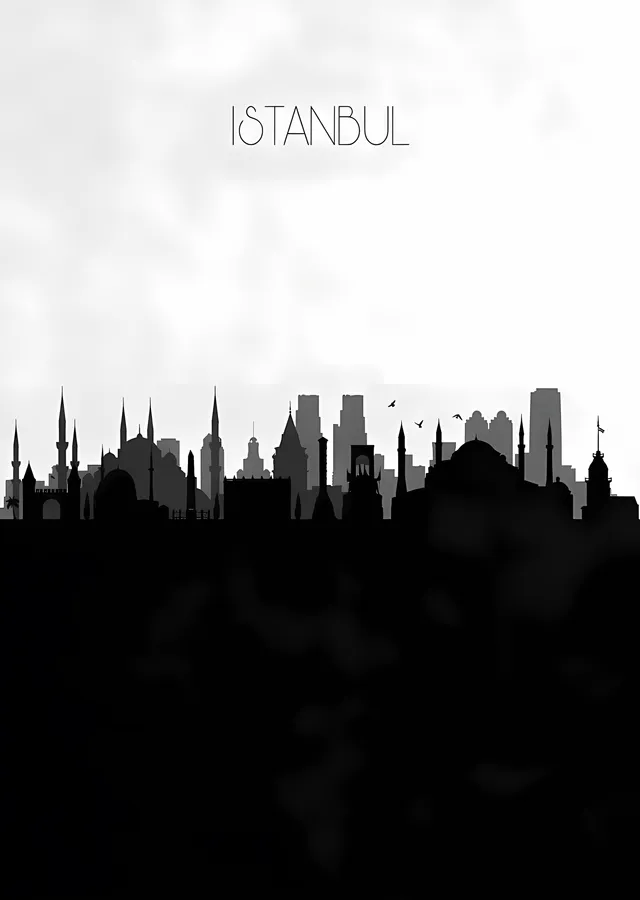 İstanbul Silueti metal tablo