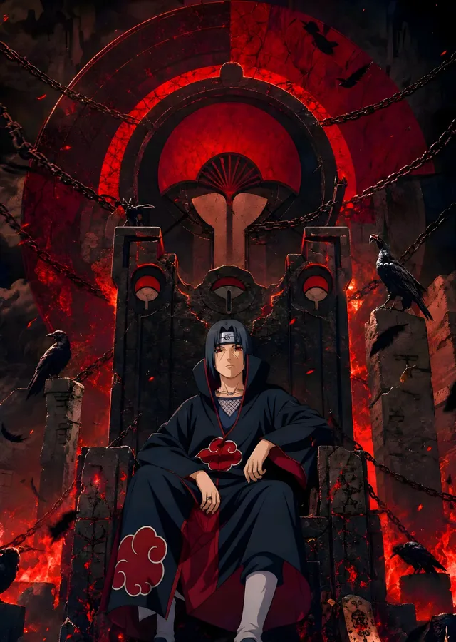 Itachi Uchiha - Akatsuki Tahtı metal tablo