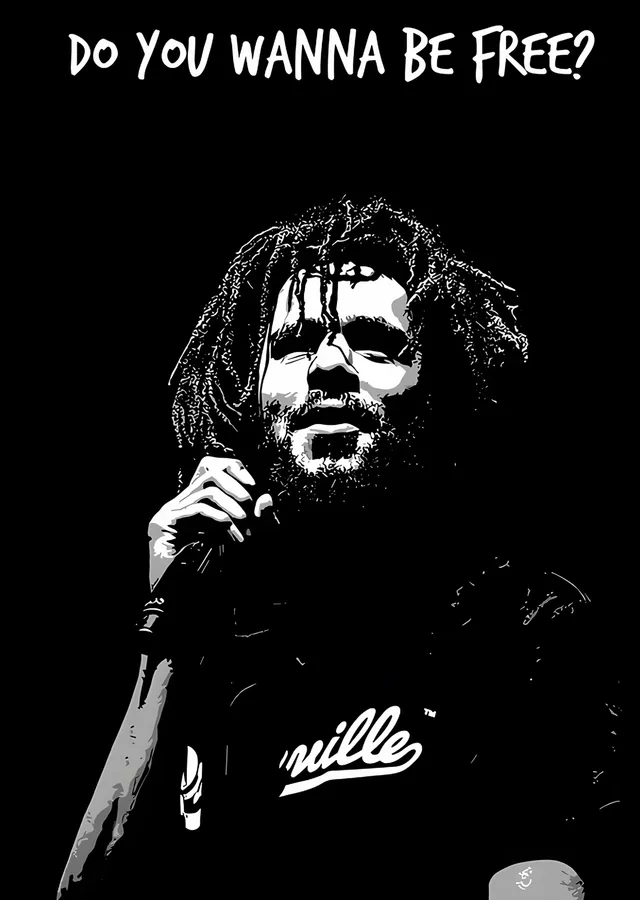 J. Cole - Do You Wanna Be Free metal tablo