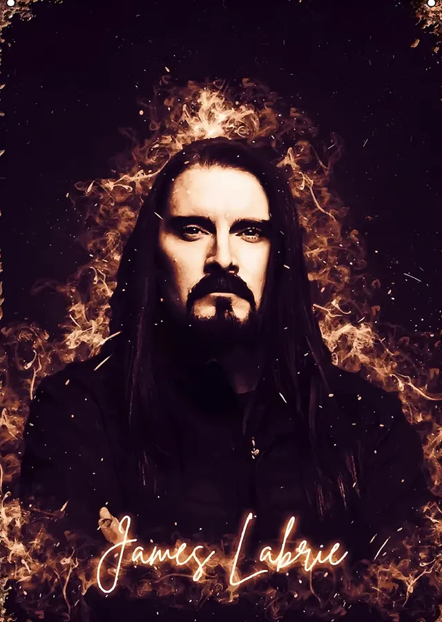 James LaBrie - Alevli Portre metal tablo