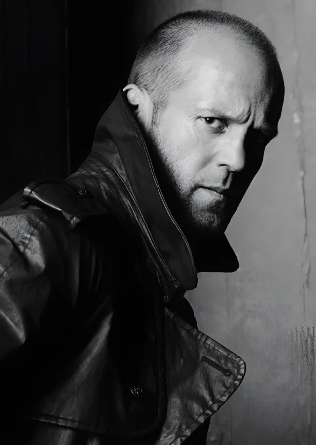 Jason Statham: Deri Ceketli Profil metal tablo