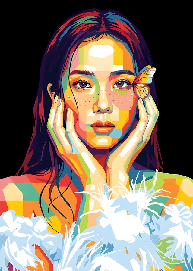 Jisoo - Kelebek Dokunuşu metal tablo